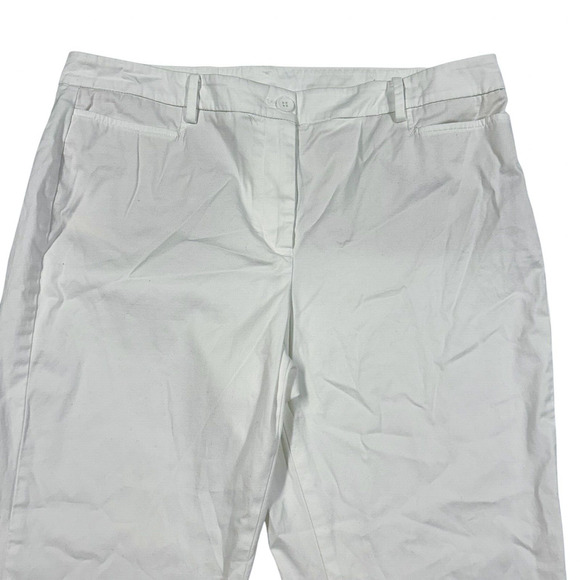 Talbots Women's White "Perfect Skimmer" Pants Size 14P Capris Culottes Ankle - Picture 7 of 7